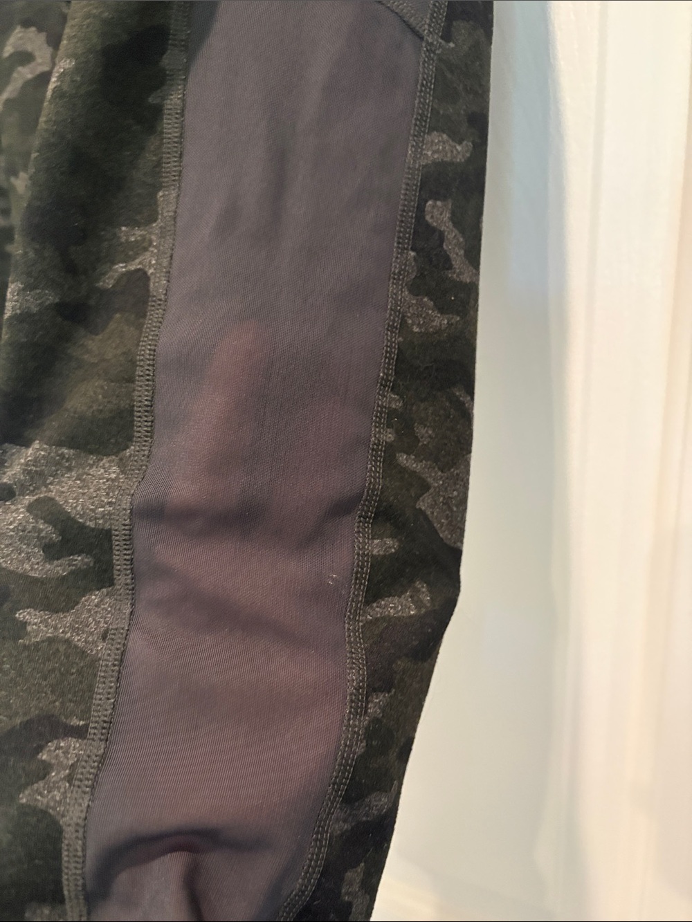 Fabletics Black Camo Capri Leggings with Side Panels - Picture 3 of 7